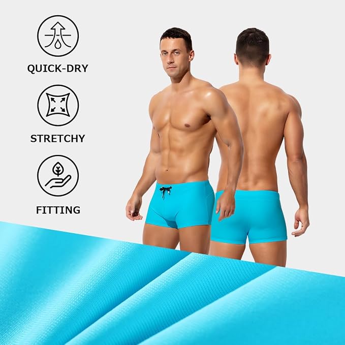 Men's Bikini Swimwear Tight Square Leg Swim Trunks Swimsuit
