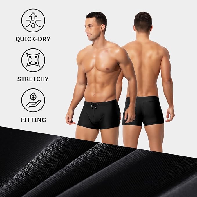 Men's Bikini Swimwear Tight Square Leg Swim Trunks Swimsuit