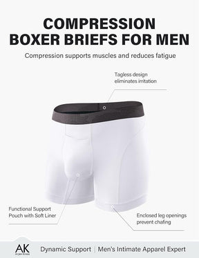 Compression Boxer Briefs for Men Silky Underwear