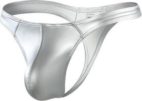 Men's Wild Style Faux Leather Thong Underwear No Visible Lines