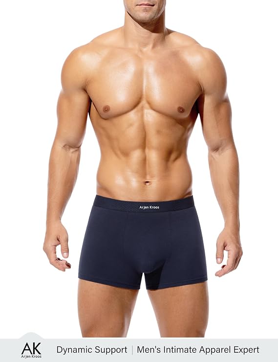 Mens Cotton Boxer Brief Soft Breathable & Moisture-Wicking, 3D Support Pouch