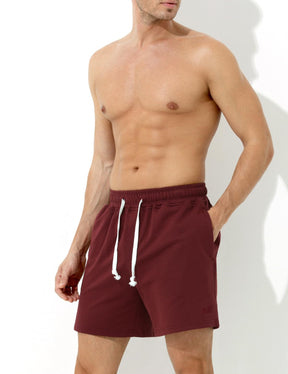 Men's Sweat Cotton Shorts 5 Inch Running Shorts with Zipper Pockets