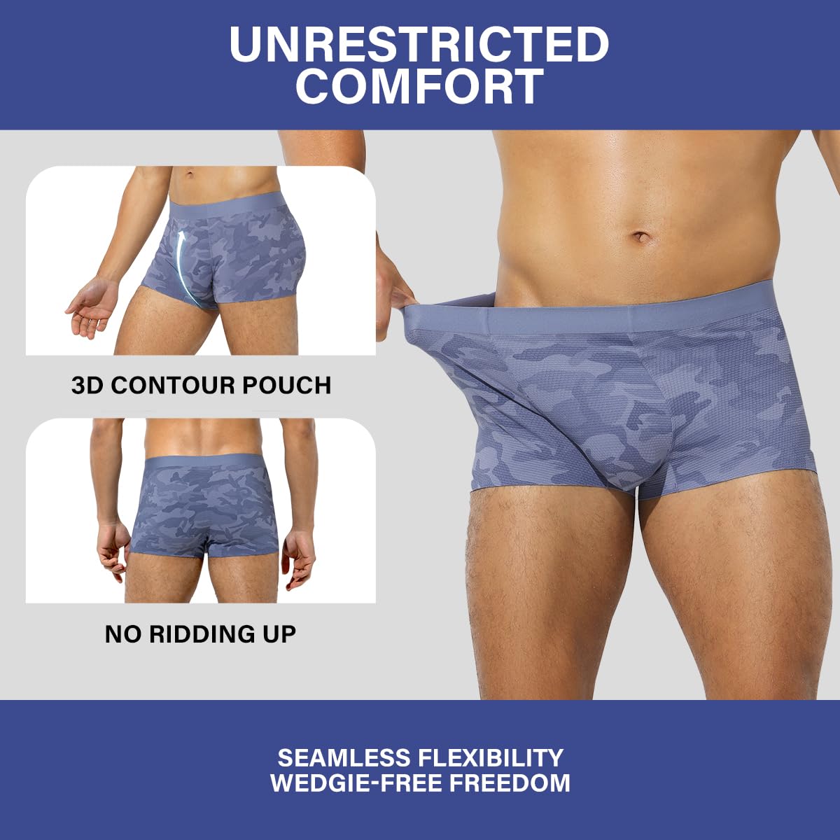 Men's Boxer Briefs - Silky Breathable Underwear for Men