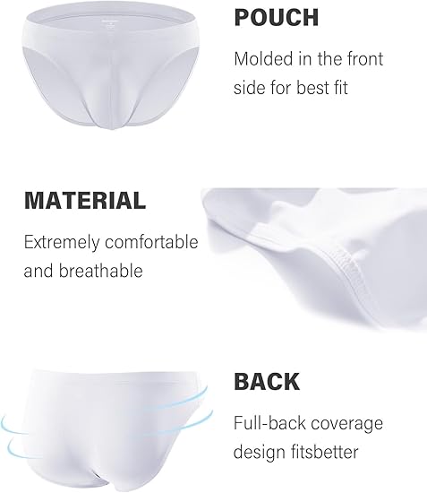 Men's Solid Briefs Soft Low Rise Underpants