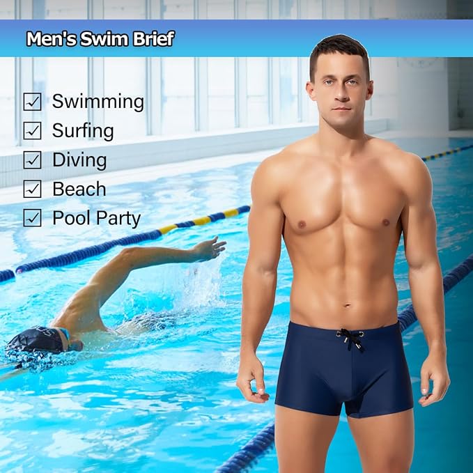 Men's Bikini Swimwear Tight Square Leg Swim Trunks Swimsuit