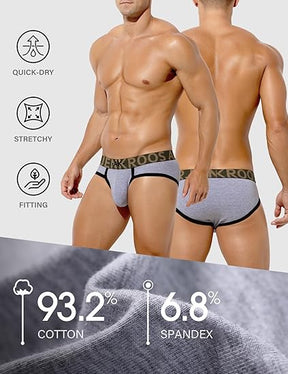 Men's Cotton Sport Briefs Sexy Low Rise Briefs Athletic Pouch Underwear