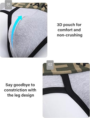 Men's Cotton Sport Briefs Sexy Low Rise Briefs Athletic Pouch Underwear