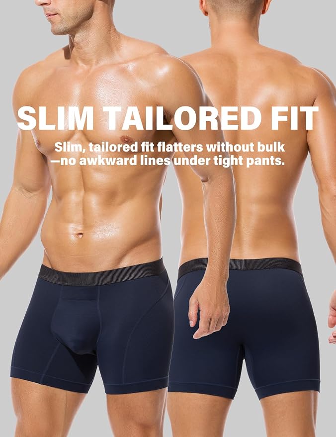 Compression Boxer Briefs for Men Silky Underwear