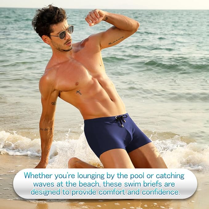 Men's Bikini Swimwear Tight Square Leg Swim Trunks Swimsuit