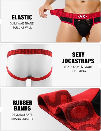 Mens Jockstrap Thongs Sexy Underwear Mesh Athletic Supporter