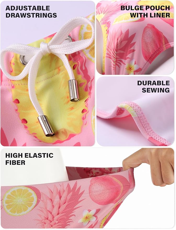 Mens Swim Briefs Bikini Bathing Suit Printed Quick Dry Swimsuit