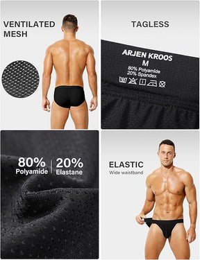 Mens Briefs Mesh Men's Underwear Low Rise Waist Sexy Sports Underwear