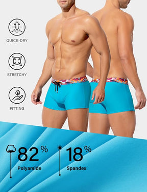 Mens Swim Briefs Square Leg Board Swimwear Short Beach Trunks Quick-Dry