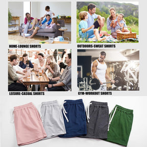 Men's Sweat Cotton Shorts 5 Inch Running Shorts with Zipper Pockets