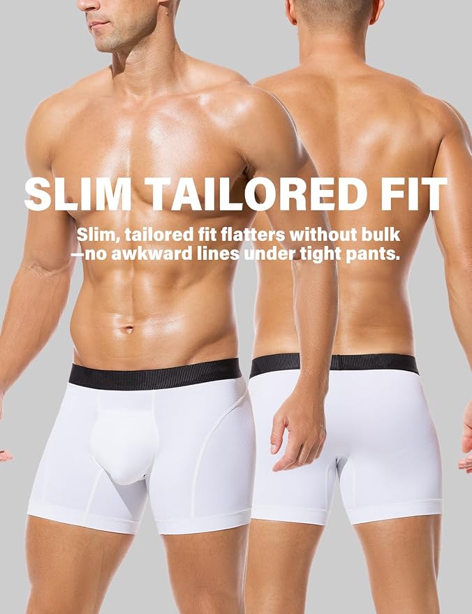 Compression Boxer Briefs for Men Silky Underwear