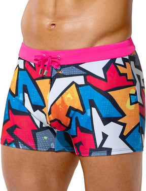 Mens Swim Briefs Square Leg Board Swimwear Short Beach Trunks Quick-Dry