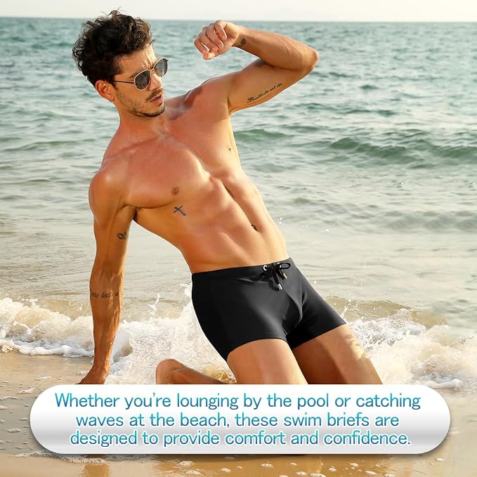 Men's Bikini Swimwear Tight Square Leg Swim Trunks Swimsuit