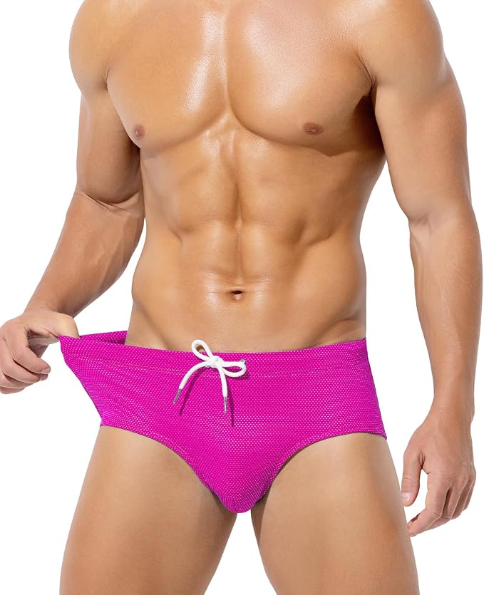Mens Swim Briefs Bikini Bathing Suit Printed Quick Dry Swimsuit