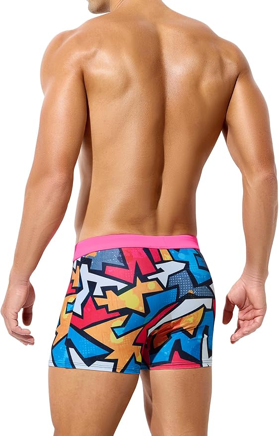 Mens Swim Briefs Square Leg Board Swimwear Short Beach Trunks Quick-Dry