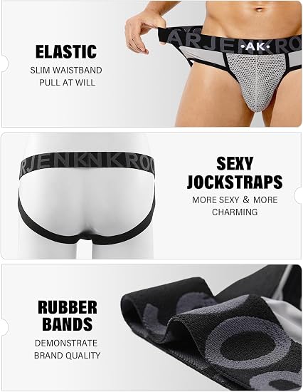 Mens Jockstrap Thongs Sexy Underwear Mesh Athletic Supporter