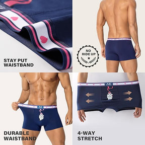 Men's Valentines Funny Novelty Underwear Trunks Sexy Cotton Boxer Briefs for Men