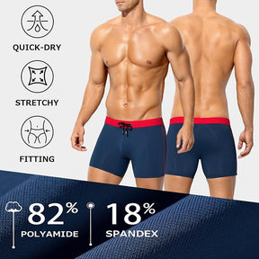 Men's Bikini Swimwear Slim Fit Square Leg Swim Trunks Swimsuit Quick-Dry