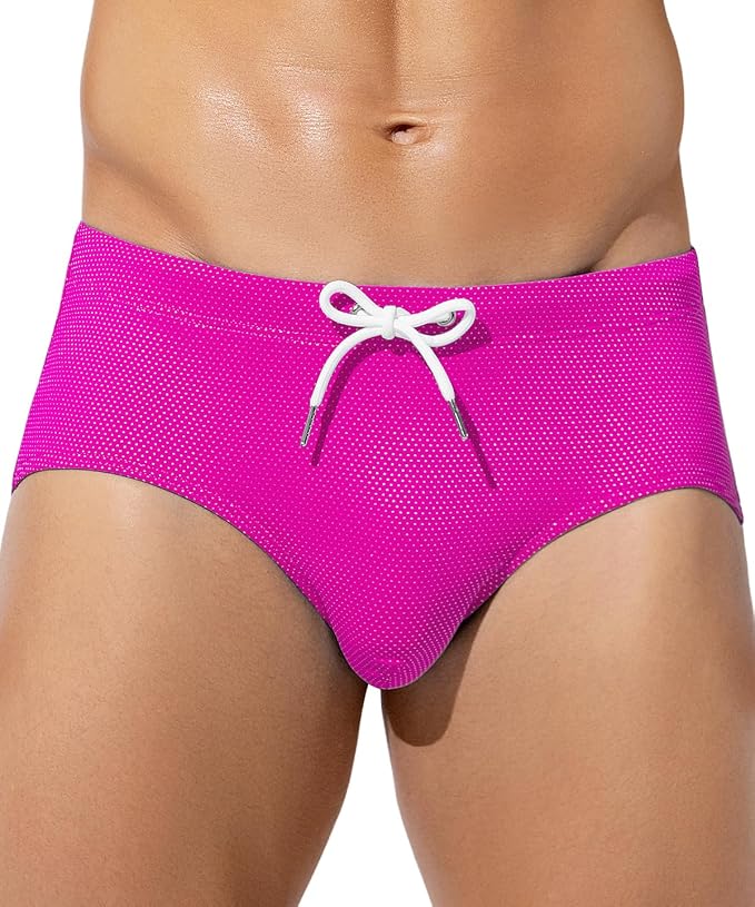Mens Swim Briefs Bikini Bathing Suit Printed Quick Dry Swimsuit