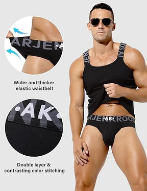 Men's Cotton Sport Briefs Sexy Low Rise Briefs Athletic Pouch Underwear