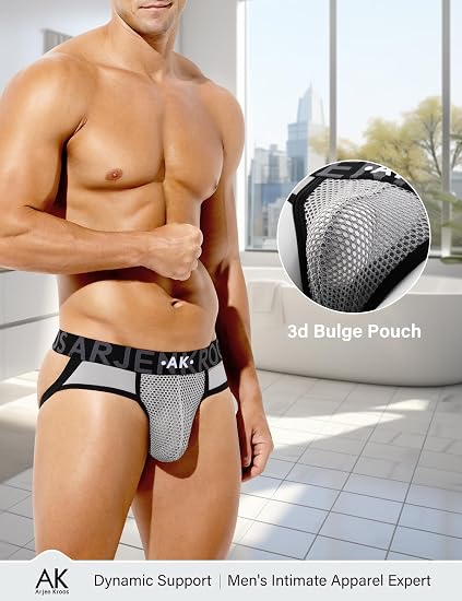 Mens Jockstrap Thongs Sexy Underwear Mesh Athletic Supporter