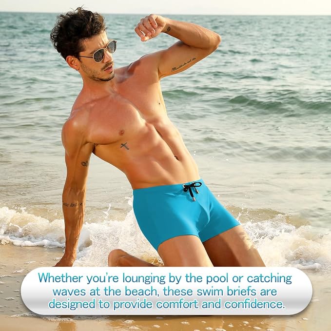Men's Bikini Swimwear Tight Square Leg Swim Trunks Swimsuit