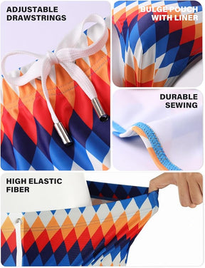 Mens Swim Briefs Bikini Bathing Suit Printed Quick Dry Swimsuit