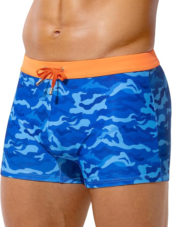 Mens Swim Briefs Square Leg Board Swimwear Short Beach Trunks Quick-Dry
