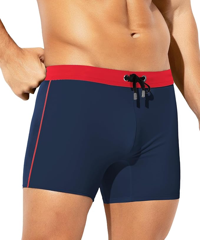 Men's Bikini Swimwear Slim Fit Square Leg Swim Trunks Swimsuit Quick-Dry