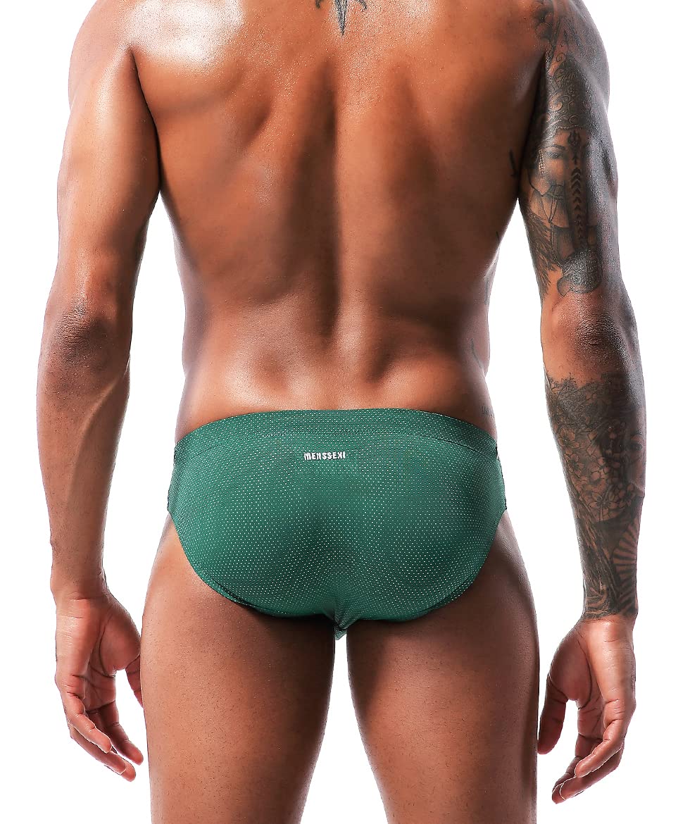 Men's Sexy Breathable Swim Briefs Quick Dry Tagless Bikini Swimwear