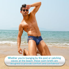 Men's Swimsuit Printed Swim Briefs Pattern Bikini Swimwear