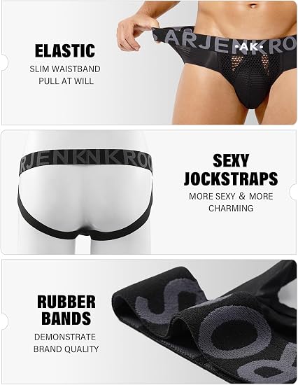 Mens Jockstrap Thongs Sexy Underwear Mesh Athletic Supporter
