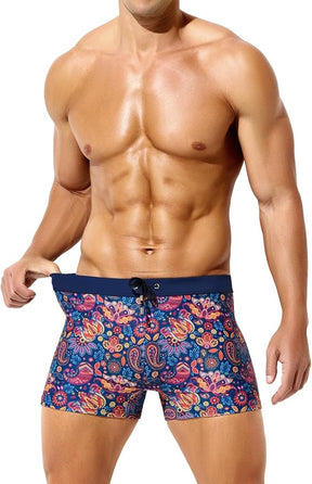 Mens Swim Briefs Square Leg Board Swimwear Short Beach Trunks Quick-Dry