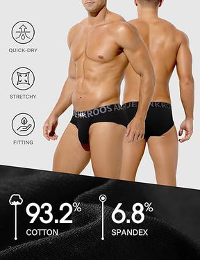 Men's Cotton Sport Briefs Sexy Low Rise Briefs Athletic Pouch Underwear