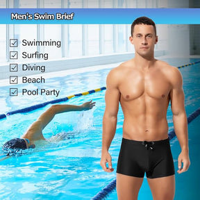 Men's Bikini Swimwear Tight Square Leg Swim Trunks Swimsuit