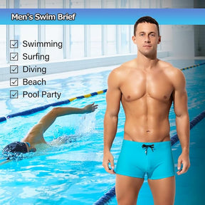 Men's Bikini Swimwear Tight Square Leg Swim Trunks Swimsuit