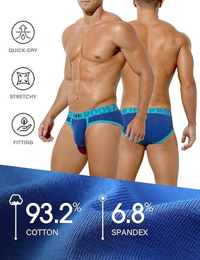 Men's Cotton Sport Briefs Sexy Low Rise Briefs Athletic Pouch Underwear