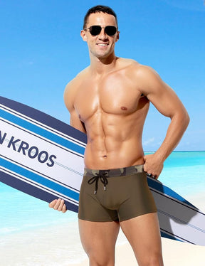 Mens Swim Briefs Square Leg Board Swimwear Short Beach Trunks Quick-Dry