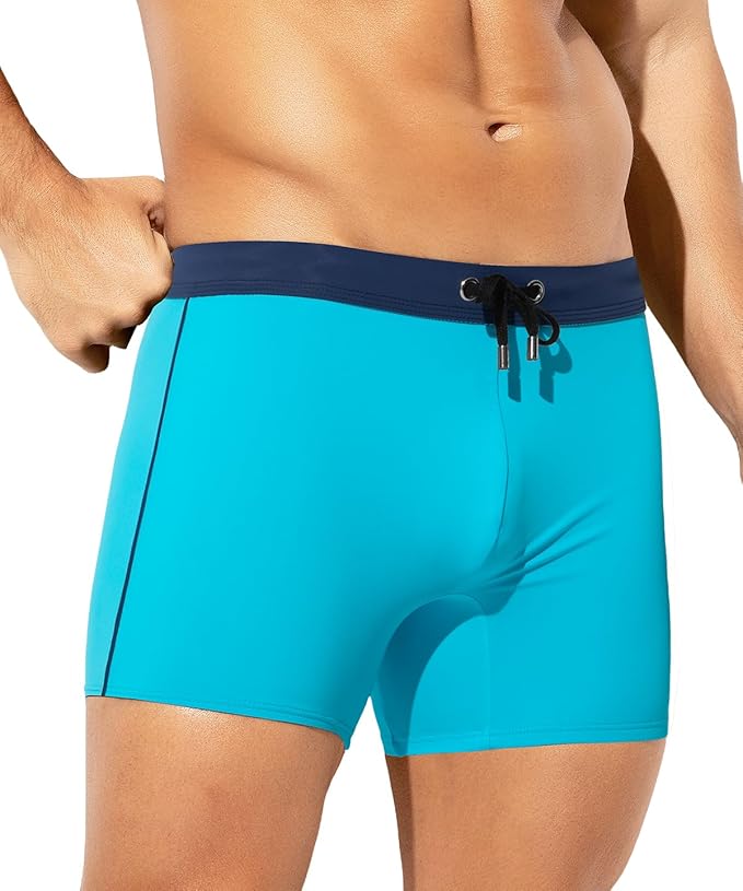 Men's Bikini Swimwear Slim Fit Square Leg Swim Trunks Swimsuit Quick-Dry