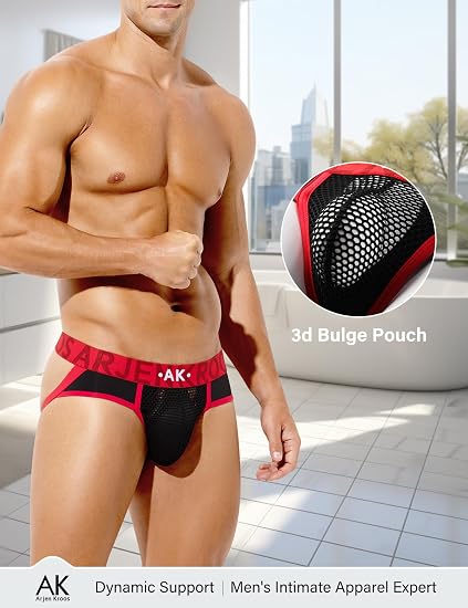 Mens Jockstrap Thongs Sexy Underwear Mesh Athletic Supporter