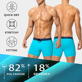 Men's Bikini Swimwear Slim Fit Square Leg Swim Trunks Swimsuit Quick-Dry