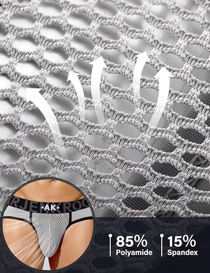 Mens Jockstrap Thongs Sexy Underwear Mesh Athletic Supporter