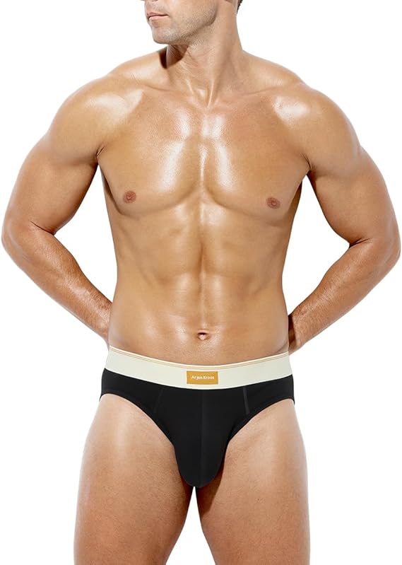 Arjen Kroos - Arjen Kroos Men's Cotton Underwear Moisture Wicking Briefs Anti - chafing Underpants - Arjen Kroos - Black - AK303301S
#color_black