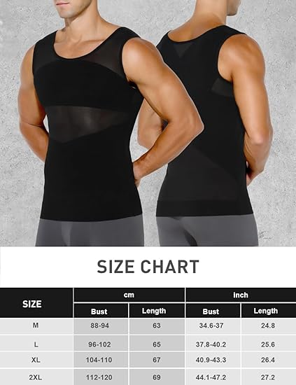 Arjen Kroos - Men's Body Shaper Compression Mesh Tank Top Undershirts Shapewear - Arjen Kroos - Black - ML400501S
#color_black
