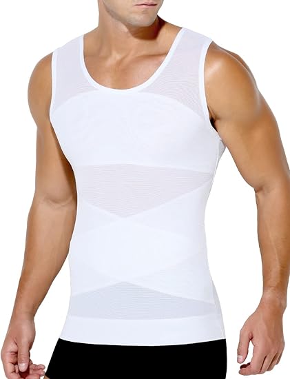 Arjen Kroos - Men's Body Shaper Compression Mesh Tank Top Undershirts Shapewear - Arjen Kroos - White - ML400502S
#color_white