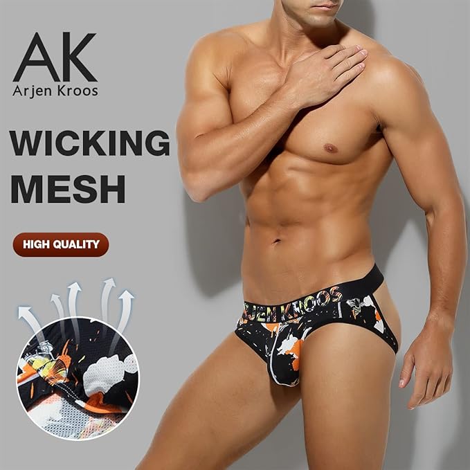 Arjen Kroos - Men's Breathable Mesh Jock Strap Athletic Supporter Underwear Sexy Camo Gym Jockstrap - Arjen Kroos - Black - AK702501M
#color_black